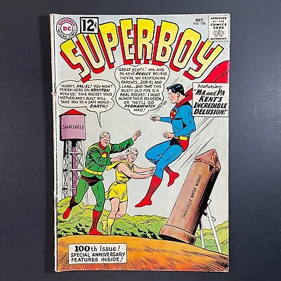 Buy Superboy 100 KEY Silver Age DC 1962 Curt Swan Cover Jerry Siegel Comic Krypton • 23.95£