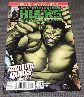 Buy THE INCREDIBLE HULKS ANNUAL #1 2011 1st Appearance Ghost Spider Deadpool Marvel • 15.99£
