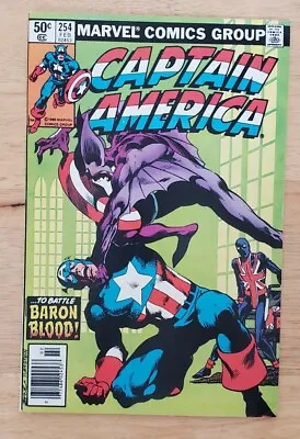 Buy Captain America Volume 1 Issue 254 Vintage Baron Blood Marvel Comics 1981 • 39.58£