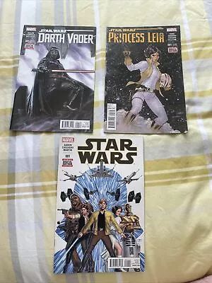 Buy Marvel Star Wars Comic Books X3 Bundle Direct Edition Darth Vader Princess Leia • 30£