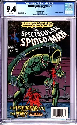 Buy Spectacular Spider-man #215 - Cgc 9.4 Wp - Newsstand Edition - Scorpion App • 51.68£