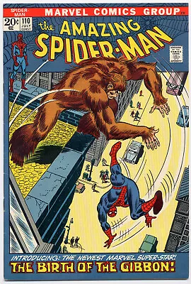 Buy Amazing Spider-Man 110 VF+ 8.5 1972 Marvel 1st App Gibbon John Romita • 65.44£