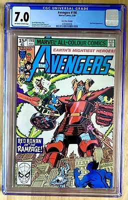Buy AVENGERS #198   Aug 1980. CGC 7.0 UK Var.  Red Ronan George Perez  Marvel Comics • 33£