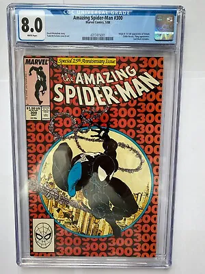 Buy AMAZING SPIDER-MAN #300 1st Full Venom McFarlane  Marvel 1988  CGC 8.0 • 395£