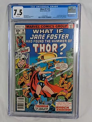 Buy Marvel What If #10 1st Appearance Of Jane Foster As Thor CGC 7.5 VF White Pages • 71.15£