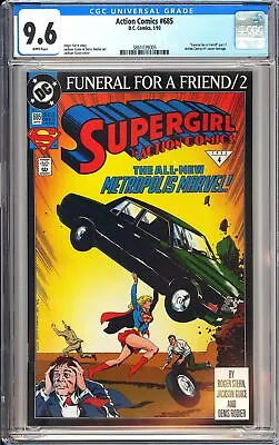 Buy Action Comics #685 CGC 9.6 White Pages (1993) 3861039005 Funeral For A Friend • 43.97£