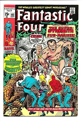 Buy Fantastic Four #102, 1970, Submariner, Last Kirby Art In FF, Stan Lee 8.0 VF • 57.55£