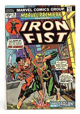 Buy Marvel Premiere #16 FN 6.0 1974 2nd App. And Origin Of Iron Fist • 22.39£
