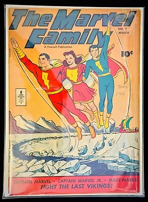 Buy The Marvel Family #9 (1947 Fawcett) Rare Golden Age Captain Marvel Shazam⚡🔥 • 103.57£
