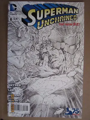 Buy 2014 Dc Comics Superman Unchained #6 Jim Lee 1:300 Black & White Cover • 63.09£