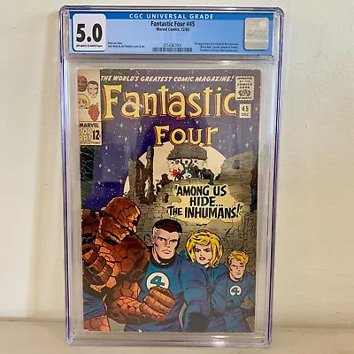 Buy Fantastic Four #45 Inhumans, Black Bolt, Crystal CGC 5.0 WP 1961 Series Marvel • 197.09£