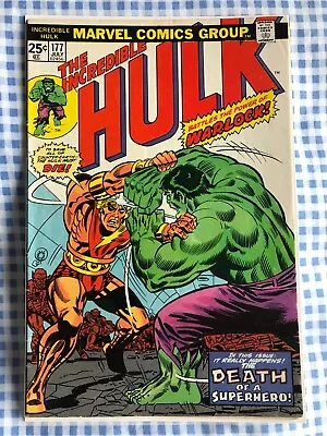 Buy Incredible Hulk 177 (1974) Death Of Adam Warlock Story, Cents. • 28.99£