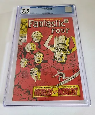 Buy Fantastic Four #75 Marvel 1968 CGC 7.5 Off-White Silver Surfer Galactus Appear • 146.22£