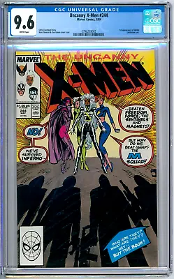 Buy Uncanny X-Men 244 CGC Graded 9.6 NM+ White 1st Jubilee Marvel Comics 1989 • 79.17£