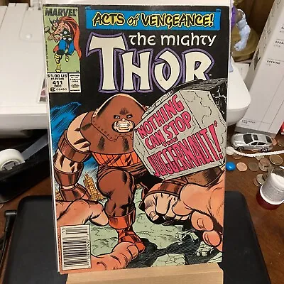 Buy THOR #411 1989 MARVEL NEWSSTAND 1ST APP OF THE NEW WARRIORS Awesome Copy • 27.59£