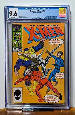 Buy Uncanny X-Men #215 CGC 9.6 - 1987 - 1st App Of Stonewall And Other Freedom Force • 47.31£