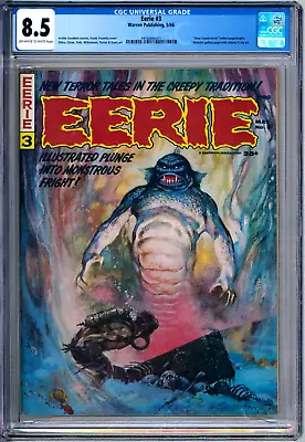 Buy Eerie 3 CGC Graded 8.5 VF+ Frazetta Warren Publishing 1966 • 177.85£