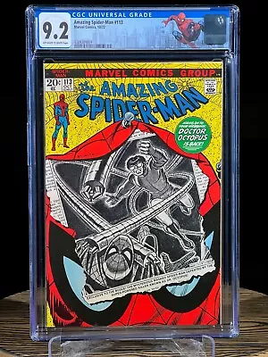 Buy AMAZING SPIDER-MAN #113 CGC 9.2 1972 1st Appearance Of Hammerhead Doctor Octopus • 186.03£
