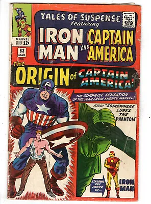 Buy Tales Of Suspense #63 (1965) - Grade 3.5 - 1st Silver Age Origin Captain America • 55.32£