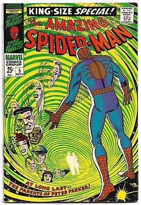 Buy 🔥Amazing Spider-Man (1968) Annual #5 * VF * 1st Parker Parents * Romita/Lee🔥🔥 • 129.24£