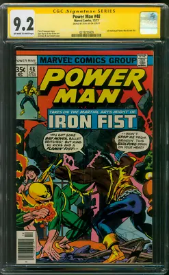 Buy Power Man 48 CGC SS 9.2 Stan Lee Signed 1st Meeting Iron Fist 12/1977 • 1,115.31£
