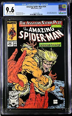 Buy Amazing Spider-Man #324 ~ CGC 9.6 NM+ White Pages Todd McFarlane ~ Sabretooth 🔥 • 38.80£