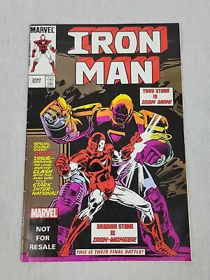 Buy Iron Man #200 (Nov 1985, Marvel) Not For Resale Issue  Tony Stark Is Iron Man!  • 4.76£