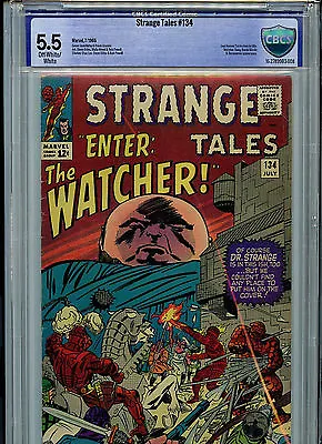 Buy Strange Tales #134 CBCS 5.5 1965 Marvel Comics  Dr Strange Watcher B21 • 199.87£