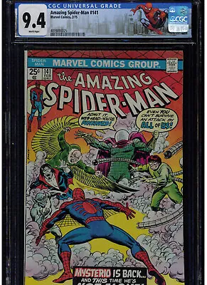 Buy AMAZING SPIDER-MAN #141 CGC 9.4 WHITE PAGES 1ST APPEARANCE DANNY Berkhart  MYSTE • 300.86£