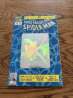 Buy Spectacular Spider-Man #189 (Marvel 1992) Peter Parker, Hologram Cover FN/VF • 2.40£