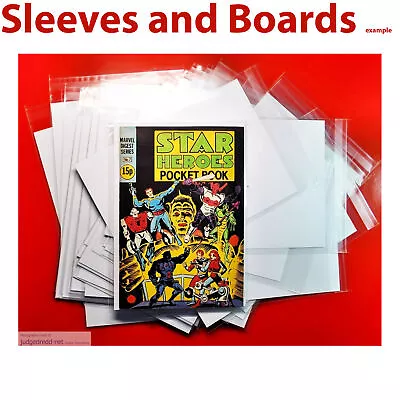 Buy Star Heroes Marvel Pocket Book Size1  Comic Bags And Boards/Backing Sheets X 10 • 11.99£