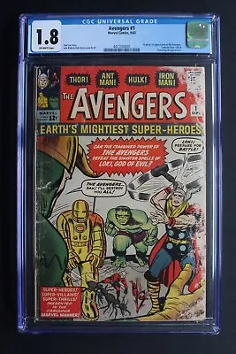 Buy Avengers #1 Origin 1st Team THOR Ant-Man HULK Wasp IRON MAN 1963 FF Loki CGC 1.8 • 1,508.46£