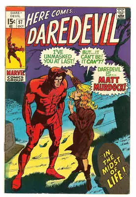 Buy Daredevil #57 7.0 // Daredevil Reveals Identity To Karen Page Marvel Comics 1969 • 30.98£