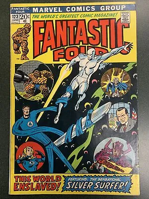 Buy Fantastic Four #123 (Marvel, 1972) Silver Surfer V Fantastic Four Buscema FN/VF • 26.17£