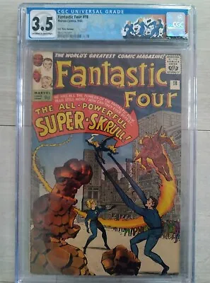 Buy Fantastic Four # 18  Cgc 3.5  Key 1st Super Skrull  Pence  1963 • 289.95£