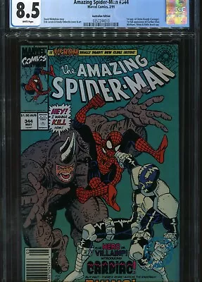 Buy Amazing Spider-Man 344 CGC 8.5 Australian Price Variant Marvel Comics 1st Print • 699.99£
