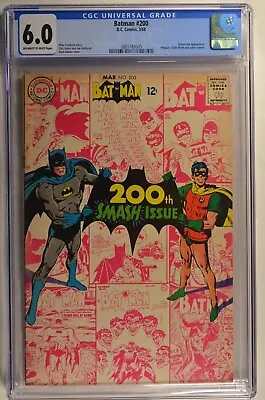 Buy Batman #200 CGC 6.0 Scarecrow App. Penguin,Moth, & Joker Cameo DC March 1968 • 138.36£