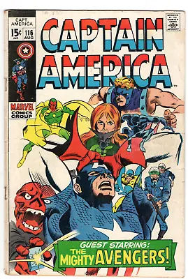Buy Captain America #116 Marvel Comics August 1969 FINE Red Skull Avengers • 14.94£
