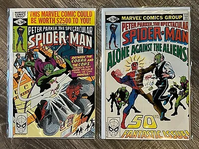 Buy Peter Parker, The Spectacular Spider-Man #46 #50 Lot Of 2 Marvel Comics 1980 FN • 11.82£
