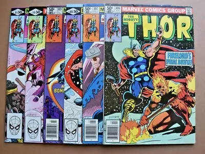 Buy 1981 Marvel Comics The Mighty Thor #'s 306-311 ~ 6 Book Run Lot ~ FN+ To VF C • 15.06£