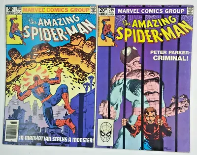 Buy AMAZING SPIDER-MAN 218,219. (1981)  Marvel Bronze Age. • 15£