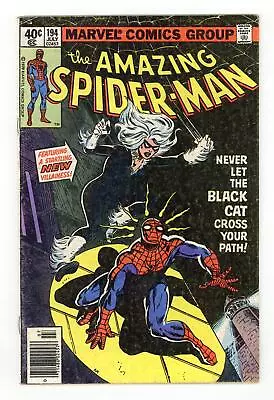 Buy Amazing Spider-Man 194N Newsstand Variant VG 4.0 1979 1st App. Black Cat • 130.45£
