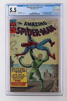 Buy Amazing Spider-Man #20 - Marvel 1965 CGC 5.5 1st App + Origin Of The Scorpion • 654.84£