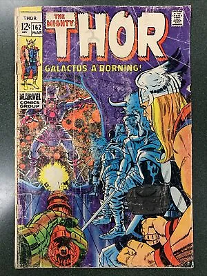 Buy Thor #162 (Mqrvel, 1969) Origin Of Galactus Begins Jack Kirby FR/GD • 19.77£