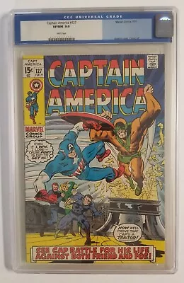 Buy Captain America 127 CGC 9.0 WP Tony Stark Nick Fury 1970 VF NM • 63.25£