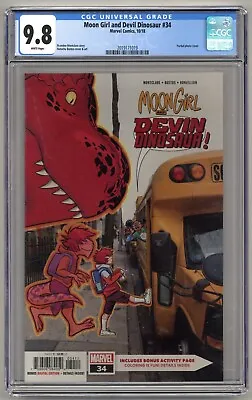 Buy Moon Girl And Devil Dinosaur #34 (2018) CGC 9.8 NM/M - 1st App Of Devin Dinosaur • 76.27£