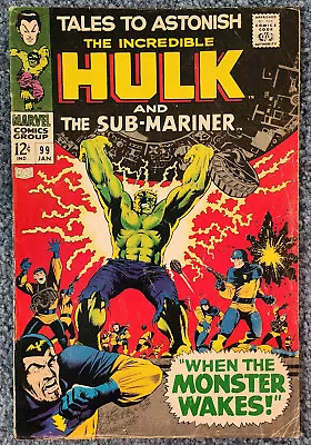 Buy Tales To Astonish #99 Hulk Sub-Mariner Marvel Comics 1968 - VG/FN • 19.73£