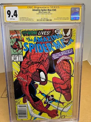 Buy Amazing Spider-Man #345 SIGNED By Mark Bagley! NEWSSTAND, CGC 9.4, White Pages • 119.93£