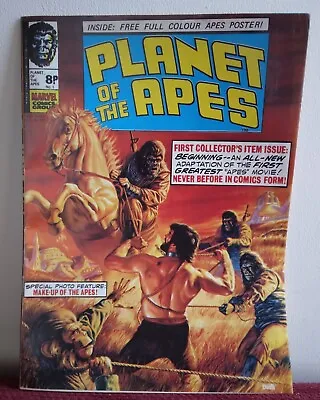 Buy Planet Of The Apes Issue 1 + ORIGINAL POSTER Marvel Edition 1974 • 49.95£