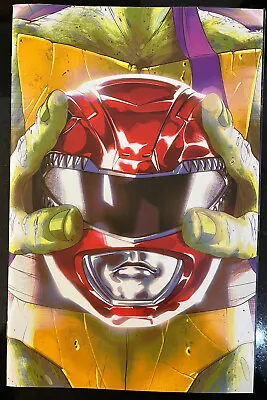 Buy Mighty Morphin Power Rangers Teenage Mutant Ninja Turtles #1 Helmet Variant E NM • 5.99£